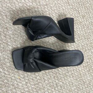 Open Edit Cora Black Block Heel Slide Sandals size 9.5